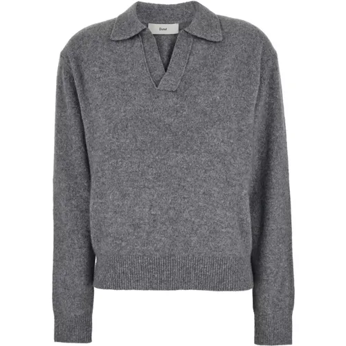 Baby Alpaka Kragen Pullover Grau , Damen, Größe: S - Dunst - Modalova