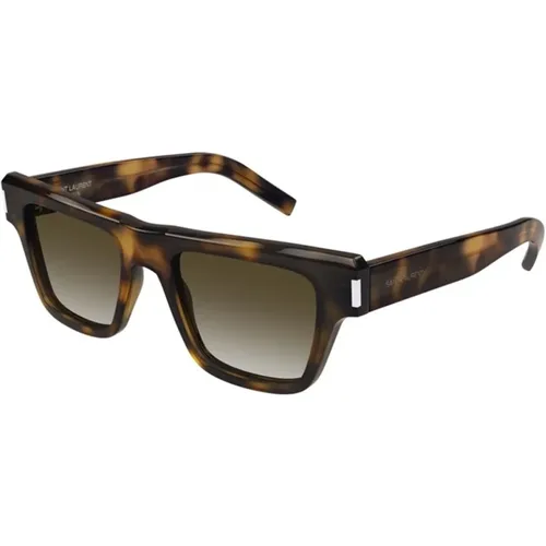 Klassische Havana Sonnenbrille Braune Gläser , Damen, Größe: 51 MM - Saint Laurent - Modalova