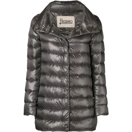 Grauer Puffer & Down Halb Mantel , Damen, Größe: 2XS - Herno - Modalova