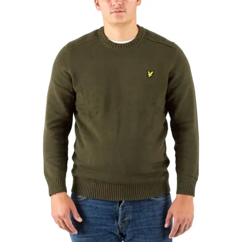 Oliven Crewneck Sweatshirt , Herren, Größe: 2XL - Lyle & Scott - Modalova