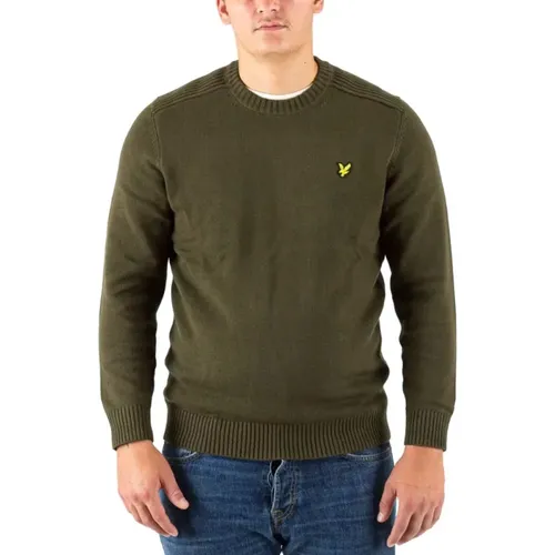 Oliven Crewneck Sweatshirt , Herren, Größe: M - Lyle & Scott - Modalova