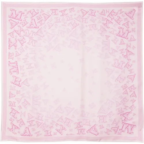 Seidenschal Blush Pink Logo Print - Max Mara - Modalova
