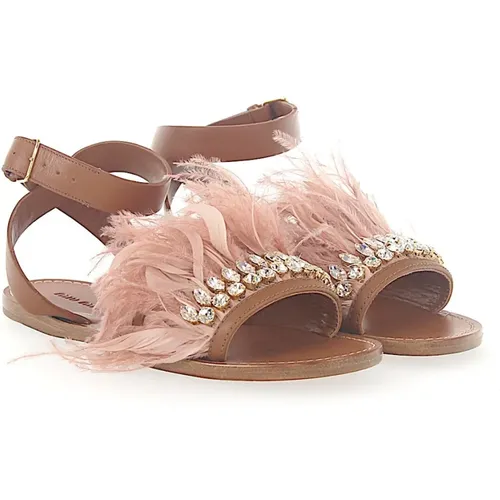 Strap Sandals, Birdy , female, Sizes: 3 UK, 2 UK - Miu Miu - Modalova