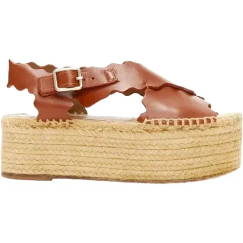 Pre-owned Leather espadrilles , female, Sizes: 3 UK - Chloé Pre-owned - Modalova