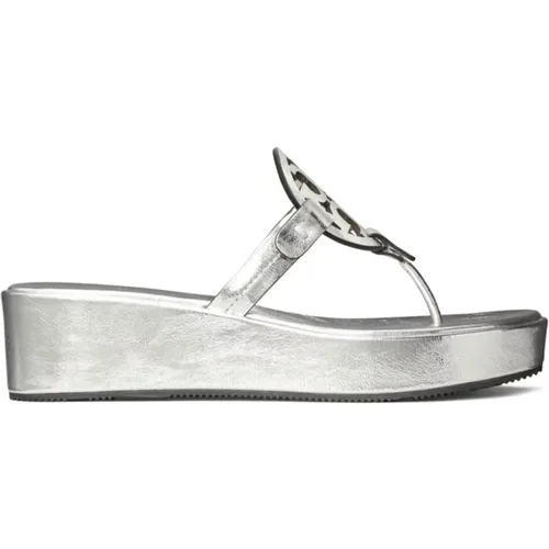 Metallic Double T Zehentrenner , Damen, Größe: 36 EU - TORY BURCH - Modalova