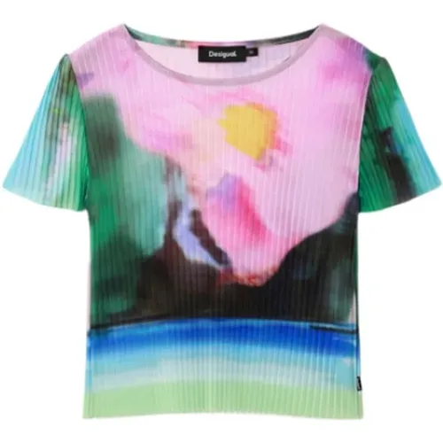 Kurzarm T-Shirt , Damen, Größe: M - Desigual - Modalova