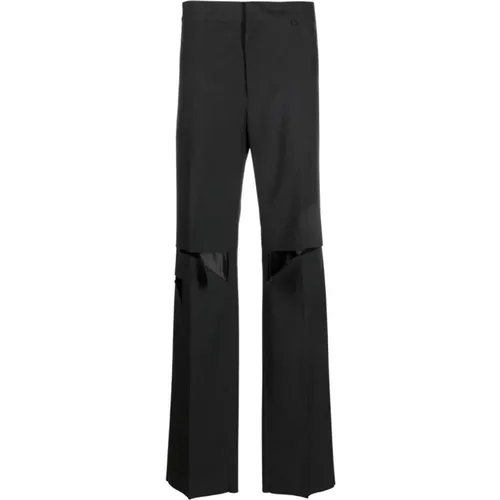 Grey Wool Cut-Out Trousers , male, Sizes: L, M, S - Givenchy - Modalova
