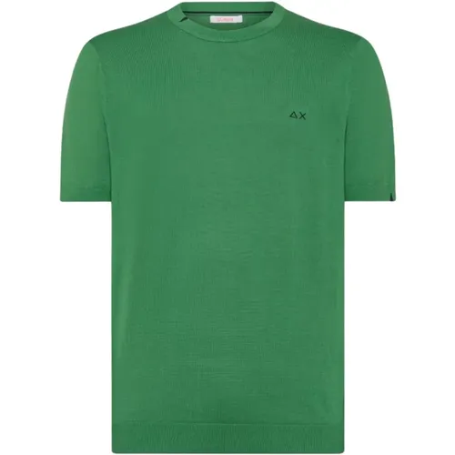 Solid Knit T-Shirt , male, Sizes: S, XL - Sun68 - Modalova