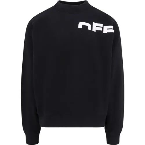 Logo Print Baumwoll-Sweatshirt , Herren, Größe: XL - Off White - Modalova