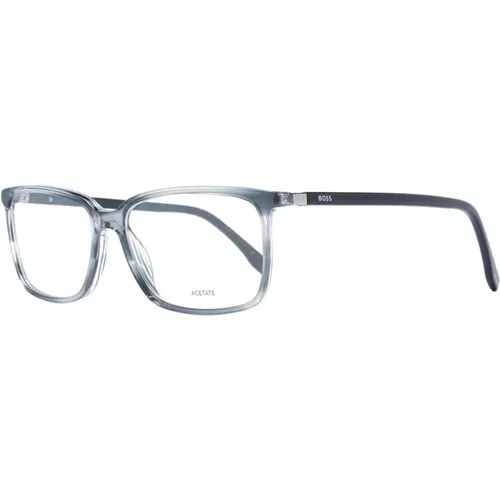 Stilvolle Graue Rechteckige Optische Brillen , Herren, Größe: ONE Size - Hugo Boss - Modalova