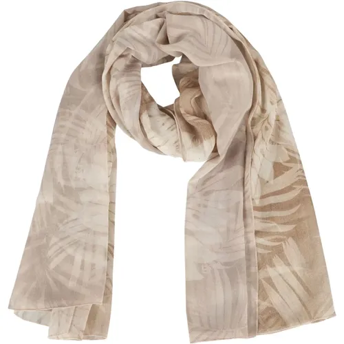 Leaf Print Georgette Scarf Wrap Style , female, Sizes: ONE SIZE - Ermanno Scervino - Modalova