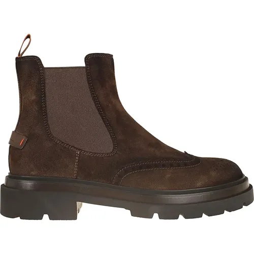 Dunkelbraune Herren Blockage Schuhe - Santoni - Modalova