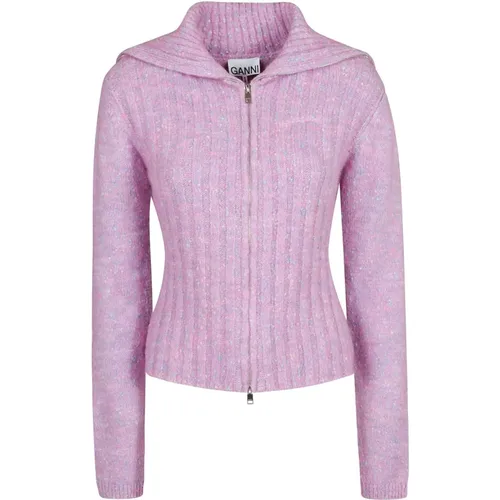 Hochgeschlossener Alpaka-Baumwollmix-Pullover , Damen, Größe: L - Ganni - Modalova