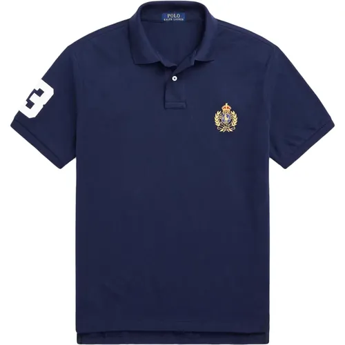 Blaues Casual Kurzarm Poloshirt , Herren, Größe: S - Polo Ralph Lauren - Modalova