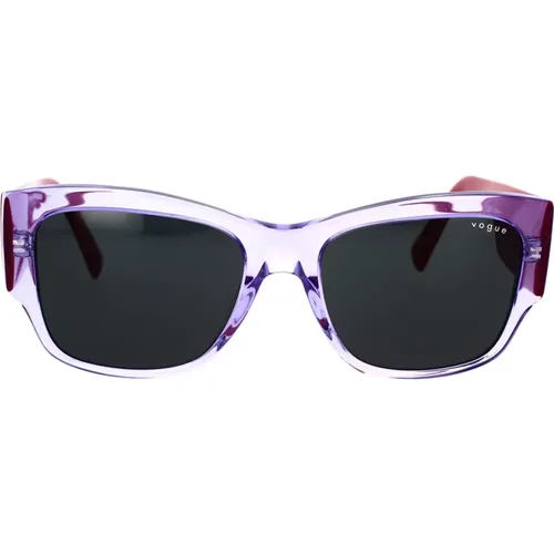 Transparent Square Sunglasses with Dark Grey Lenses , female, Sizes: 54 MM - Vogue - Modalova