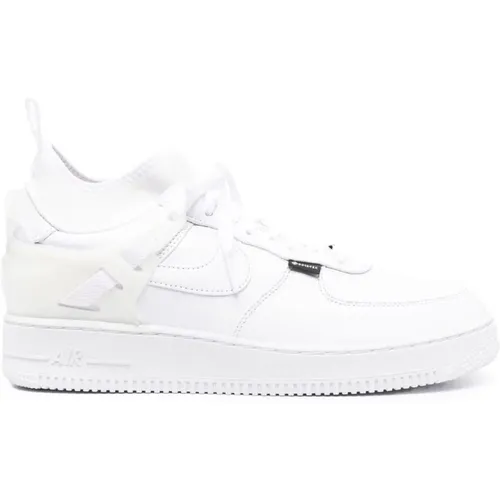 Weiße Leder Low Top Sneakers , Damen, Größe: 38 1/2 EU - Nike - Modalova