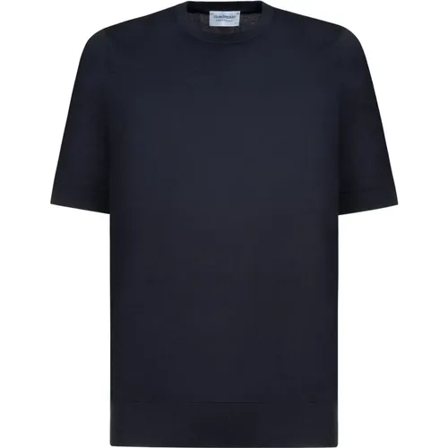 Schwarzes Baumwoll-T-Shirt Kempton , Herren, Größe: M - John Smedley - Modalova