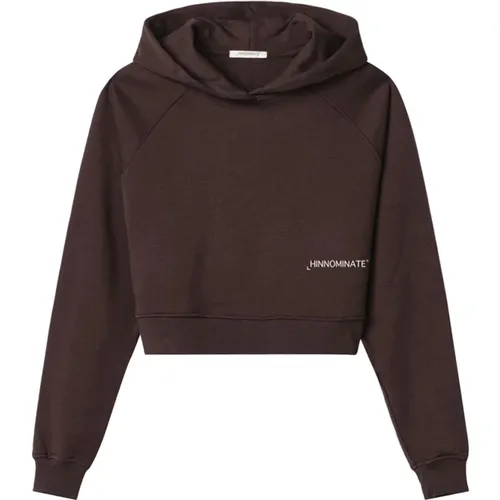 Brauner Hoodie mit Frontdruck , Damen, Größe: S - HINNOMINATE - Modalova