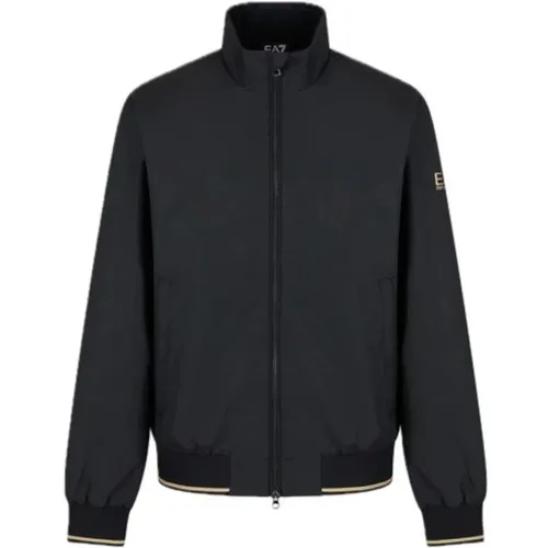 Bomber Jacket with Gold Logo , male, Sizes: M, XL - Emporio Armani EA7 - Modalova