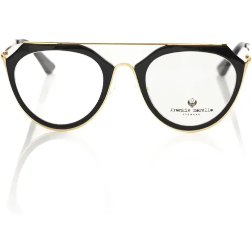 Aviator Brille Schwarz Gold Metall , unisex, Größe: ONE Size - Frankie Morello - Modalova