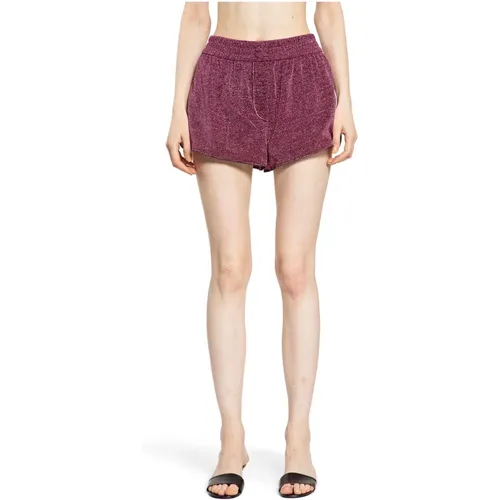 Lurex Nylon Elastische Taille Shorts , Damen, Größe: S - Oseree - Modalova