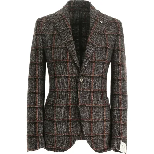 Timeless Classic Checkered Knit Jacket , male, Sizes: 2XL, XL - L.b.m. 1911 - Modalova