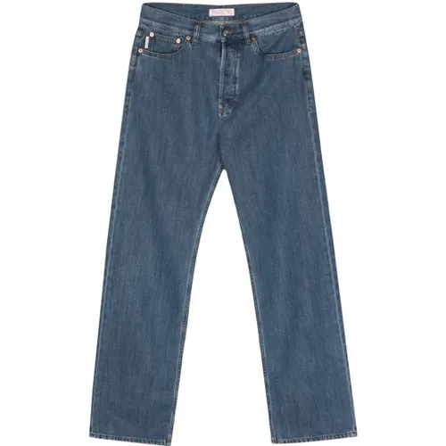 Washed Denim Straight Leg Jeans , male, Sizes: W31, W33, W32 - Valentino Garavani - Modalova