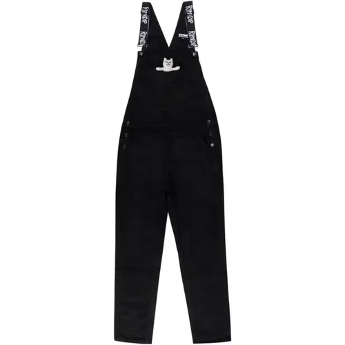 Schwarzer Cord-Overall Streetwear , Herren, Größe: W32 - Ripndip - Modalova
