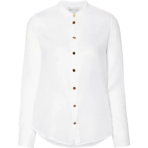 Classic Fit Shirt with Voile Collar , female, Sizes: XL, S, L - Forte Forte - Modalova