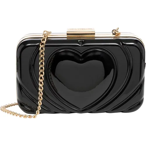 Heart Clutch with Detachable Strap , female, Sizes: ONE SIZE - Love Moschino - Modalova