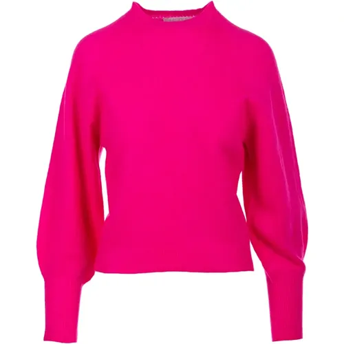 Fuchsia Sweater with Paricollo Detail , female, Sizes: M, L - Daniele Fiesoli - Modalova