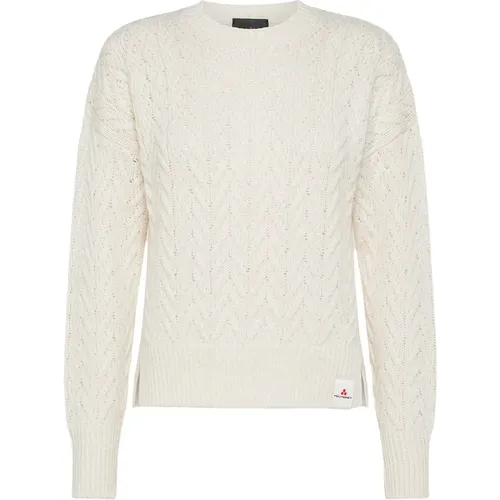 Alpaka Baumwolle Crew-neck Sweater , Damen, Größe: L - Peuterey - Modalova