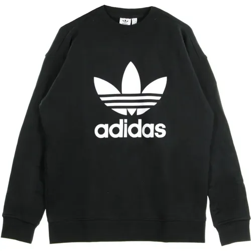 Schwarz/Weiß Crewneck Sweatshirt Trefoil Logo - Adidas - Modalova