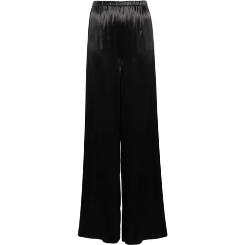 Satin Finish High-Waisted Trousers , female, Sizes: XS, 2XS - Salvatore Ferragamo - Modalova