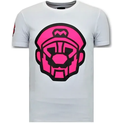 Herren T-Shirt Print - Mario Neon Seal - Local Fanatic - Modalova