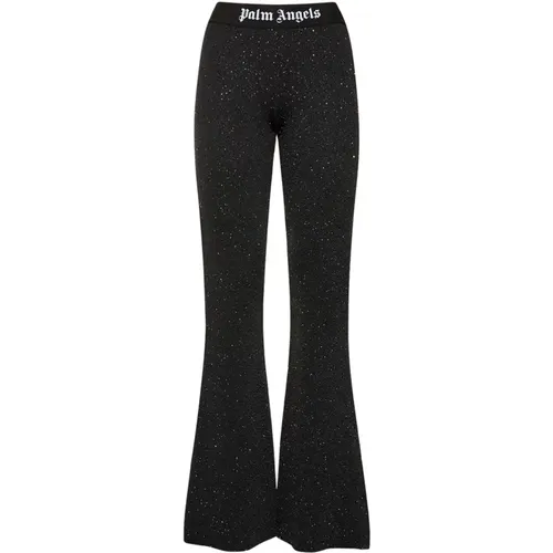 Glitter Flared Trousers , female, Sizes: M, S - Palm Angels - Modalova