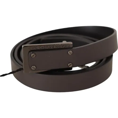 Dark Leather Logo Buckle Belt , male, Sizes: 100 CM - Costume National - Modalova