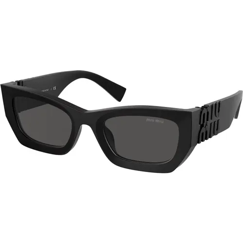 Matte Sunglasses,Dark /Dark Grey Sunglasses - Miu Miu - Modalova