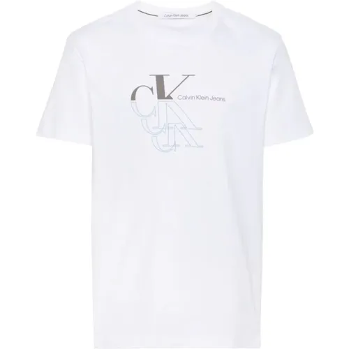 T-Shirts , Herren, Größe: M - Calvin Klein Jeans - Modalova
