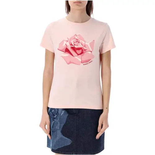 Rose Classic T-Shirt Faded , Damen, Größe: M - Kenzo - Modalova