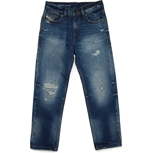 Dunkle gerade Jeans mit Flecken und Rissen - 2010 - Diesel - Modalova