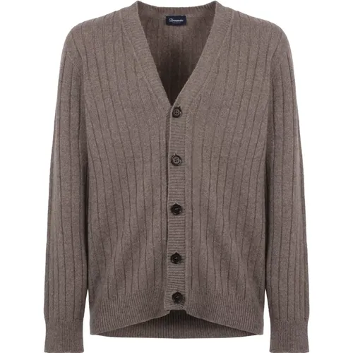 Gerippter Strick-Cashmere-Cardigan - Drumohr - Modalova