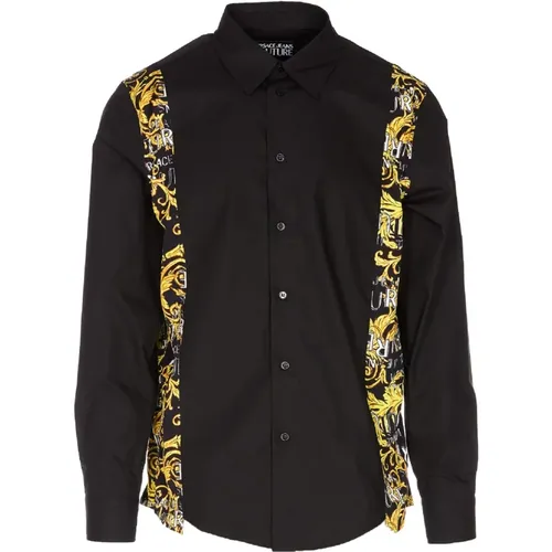 Men`s Logo Couture Print Shirt - Size 48 , male, Sizes: L, XL - Versace Jeans Couture - Modalova