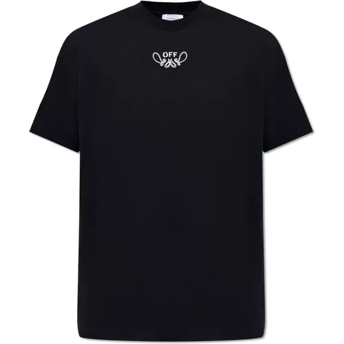 T-shirt with paisley motif , male, Sizes: XL, L, XS, 2XL, M, S - Off White - Modalova
