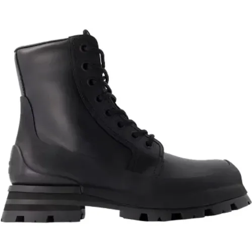 Leather boots , male, Sizes: 5 UK, 7 UK, 6 UK, 8 UK, 10 1/2 UK, 9 UK - alexander mcqueen - Modalova