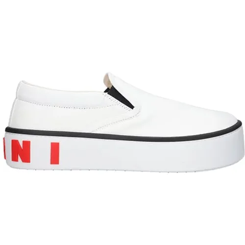 Slip-On Sneakers with Back Maxi Logo , male, Sizes: 10 UK, 9 UK - Marni - Modalova