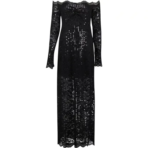 Lace Long Dress , female, Sizes: S, M - Paco Rabanne - Modalova