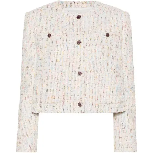 Gekürzter Tweed Blazer , Damen, Größe: S - MSGM - Modalova