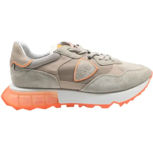 Niedrige Mondial Neon Beige Sneakers , Herren, Größe: 45 EU - Philippe Model - Modalova