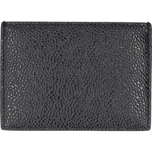 Pebble Grain Leather Card Holder , male, Sizes: ONE SIZE - Thom Browne - Modalova